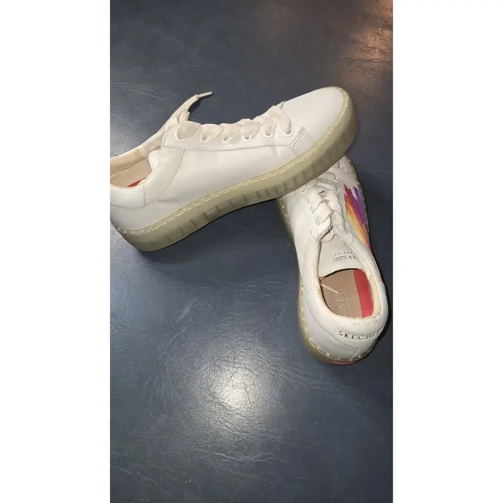 Skechers Rise Fit Womens 9 Street Los Angeles Sneakers 73592 White Multicolor